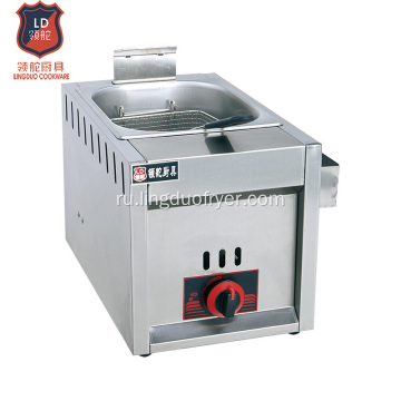 GH74 Simple Style Restaurant Kitchen Equipment Nevanless Steel 6L Single Gas Gas Deep Fryer LPG GAS POT